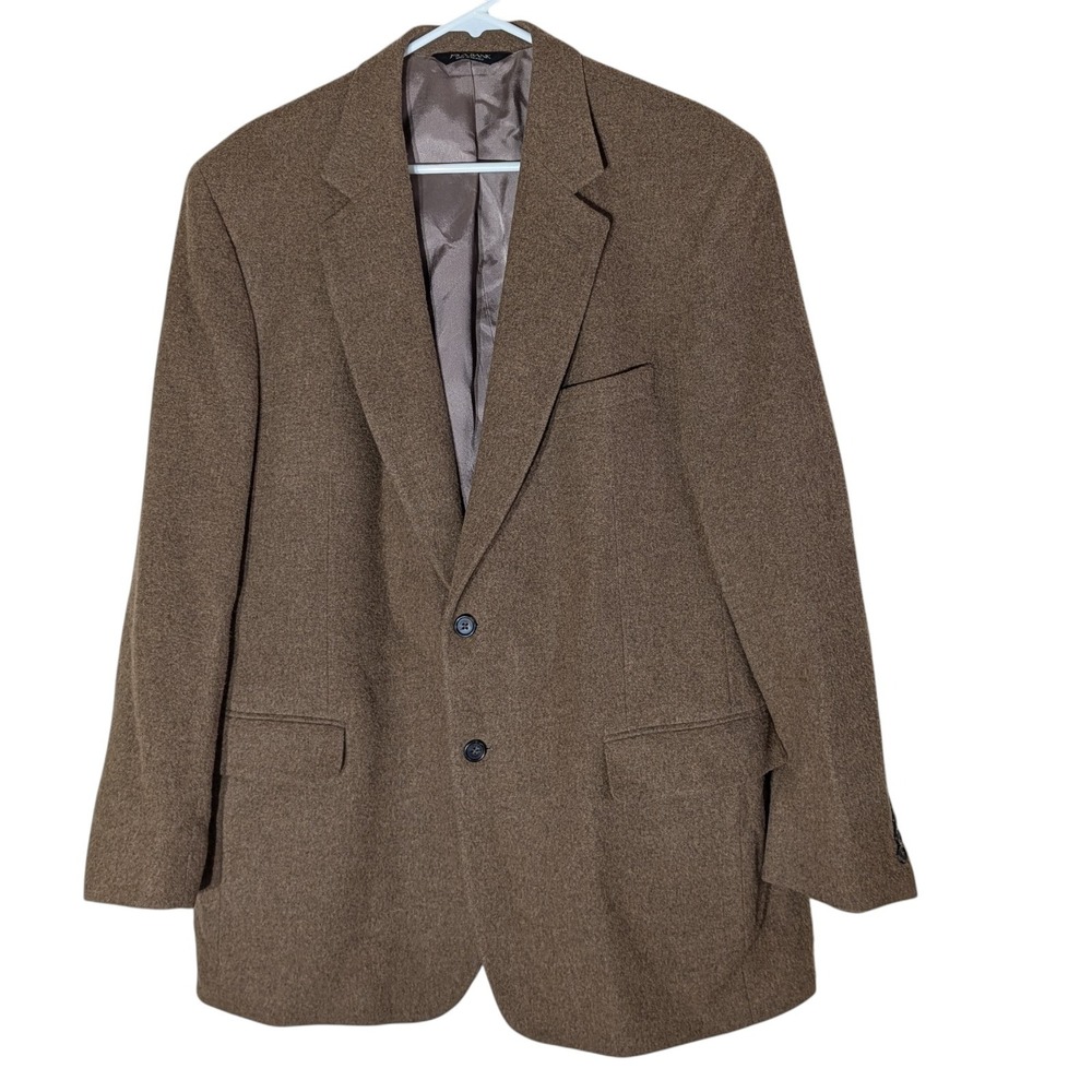 Joseph A Banks Blazer Coat Camel Hair Gordon Solid‎ Tan Mens Fourty Four Long
